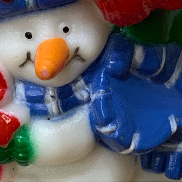 💕2/$20💕 Vintage Plastic J.S.N.Y Santa Scene Snowman Reindeer 6” Wall Hanging - Picture 7 of 14